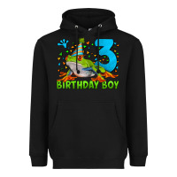 Black birthday boy frog age 3 Heavyweight Hoodie - LillyAllenDesigns
