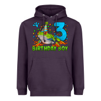 Plum birthday boy frog age 3 Heavyweight Hoodie - LillyAllenDesigns