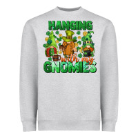 Heather Grey St. Patrick's Day gnomes Heavyweight Sweatshirt - CowGirlArtShop