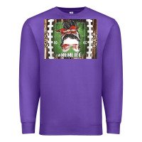 Purple American Football Mom life Premium Sweatshirt - CowhideDigitalArt