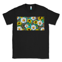 Black Sunflower And Daisy With Leopard Classic Tee - RanaPortraitStore