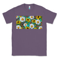 Lavender Sunflower And Daisy With Leopard Classic Tee - RanaPortraitStore