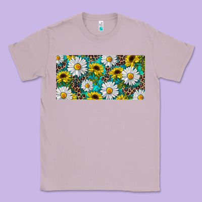 Sunflower And Daisy With Leopard Classic Tee Designed By Ranaportraitstore