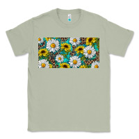 Matcha Sunflower And Daisy With Leopard Classic Tee - RanaPortraitStore
