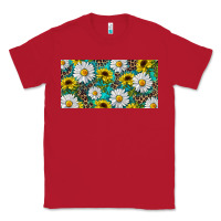Red Sunflower And Daisy With Leopard Classic Tee - RanaPortraitStore