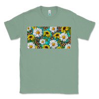 Sage Sunflower And Daisy With Leopard Classic Tee - RanaPortraitStore