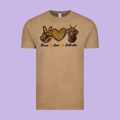 Peace Love Labrador Vintage Tee Designed By Ranaportraitstore