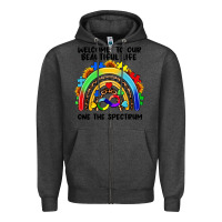 Charcoal Heather Autism rainbow Zipper Hoodie - FaDigitalArtStudio