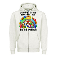 Oatmeal Heather Autism rainbow Zipper Hoodie - FaDigitalArtStudio