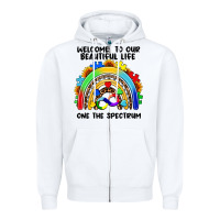 White Autism rainbow Zipper Hoodie - FaDigitalArtStudio
