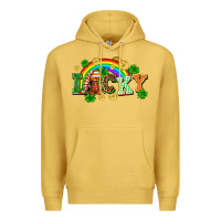 Antique Gold lucky gnome St. Patricks Day Premium Hoodie - FaDigitalArtStudio