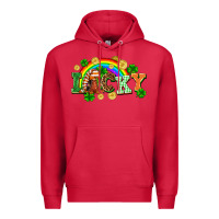 Cardinal lucky gnome St. Patricks Day Premium Hoodie - FaDigitalArtStudio