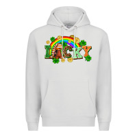 Dove Grey lucky gnome St. Patricks Day Premium Hoodie - FaDigitalArtStudio