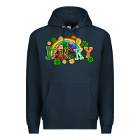 Navy lucky gnome St. Patricks Day Premium Hoodie - FaDigitalArtStudio