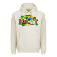 Oatmeal Heather lucky gnome St. Patricks Day Premium Hoodie - FaDigitalArtStudio