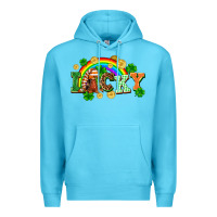 Ocean Blue lucky gnome St. Patricks Day Premium Hoodie - FaDigitalArtStudio
