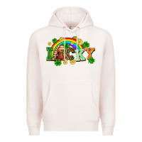 Pale Pink lucky gnome St. Patricks Day Premium Hoodie - FaDigitalArtStudio