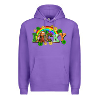 Purple lucky gnome St. Patricks Day Premium Hoodie - FaDigitalArtStudio