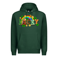 Sports Green lucky gnome St. Patricks Day Premium Hoodie - FaDigitalArtStudio