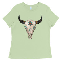 Matcha Turquoise Bull Skull Ladies Tee - Jasminsmagicworld
