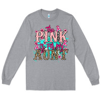 Heather Grey The pink is for my Aunt Cancer Awareness Long Sleeve Tee - HowdyJamesFarm