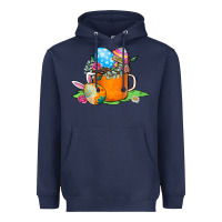 Navy Easter Coffee Heavyweight Hoodie - CowhideDigitalArt