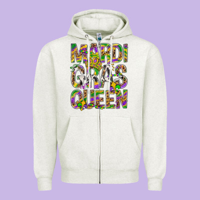Mardi Gras Queen Zipper Hoodie Designed By Bundleandbundleshop