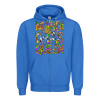 True Royal Mardi Gras Queen Zipper Hoodie - BundleAndBundleShop