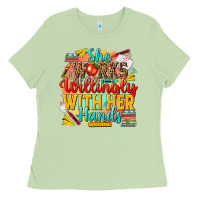Matcha she works willingly with her hands teacher Ladies Tee - NancyCooperArtShop