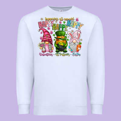 Happiness All Around Happy Valentines Patrick East Premium Sweatshirt Designed By Cowhidedigitalart