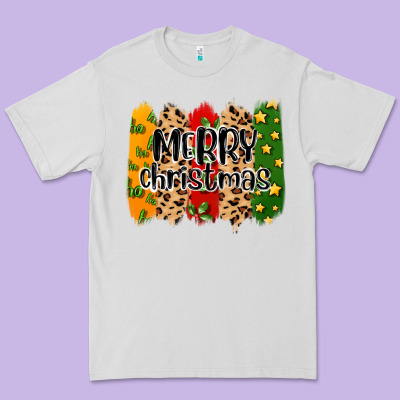 Merry Christmas Brushstrokes Premium Tee Designed By Maliassmallbusiness