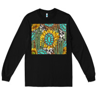 Black western cactus with sunflowers and turquoise tumbler tbs Long Sleeve Tee - TumblerDesignByShophia