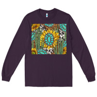 Plum western cactus with sunflowers and turquoise tumbler tbs Long Sleeve Tee - TumblerDesignByShophia