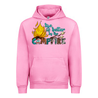 Fuchsia Pink life is better by the campfire Urban Hoodie - Artiststas