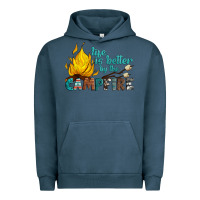 Pigment Midnight Navy life is better by the campfire Urban Hoodie - Artiststas