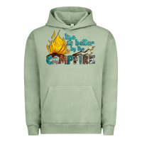 Pigment Oil Green life is better by the campfire Urban Hoodie - Artiststas