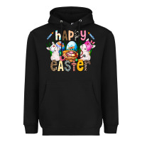 Black Happy Easter Heavyweight Hoodie - CowhideDigitalArt