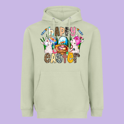 Happy Easter Heavyweight Hoodie Designed By Cowhidedigitalart