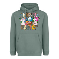 Sage Happy Easter Heavyweight Hoodie - CowhideDigitalArt