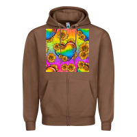 Chestnut Pride lgbtq leopard hearts and sunflowers seamless Zipper Hoodie - BundleAndBundleShop