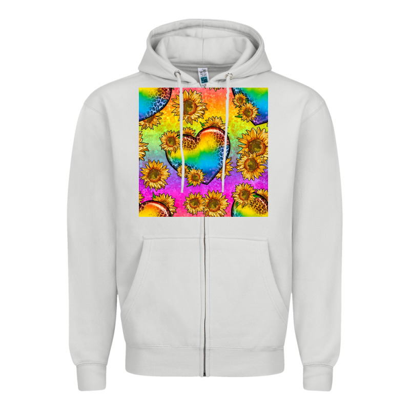 Pride Lgbtq Leopard Hearts And Sunflowers Seamless Zipper Hoodie by BundleAndBundleShop | Teevron