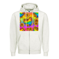 Oatmeal Heather Pride lgbtq leopard hearts and sunflowers seamless Zipper Hoodie - BundleAndBundleShop