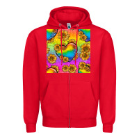 Red Pride lgbtq leopard hearts and sunflowers seamless Zipper Hoodie - BundleAndBundleShop