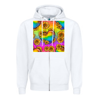 White Pride lgbtq leopard hearts and sunflowers seamless Zipper Hoodie - BundleAndBundleShop