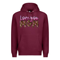 Burgundy Love you mom Mother's Day Premium Hoodie - FaDigitalArtStudio