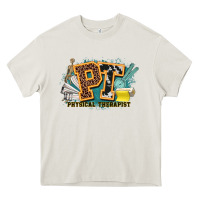 Cream pt physical therapist western Heavy Core Tee - NancyCooperArtShop