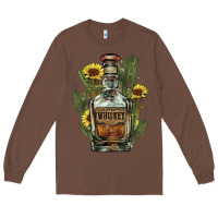 Chestnut Western whiskey bottle Long Sleeve Tee - HowdyJamesFarm