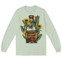 Matcha Western whiskey bottle Long Sleeve Tee - HowdyJamesFarm