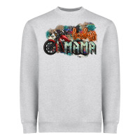 Heather Grey Badass mama motorcycle mother's day Heavyweight Sweatshirt - HowdyJamesFarm