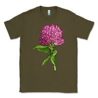 Army Green Red Clover Illustrations Classic Tee - LillyAllenDesigns